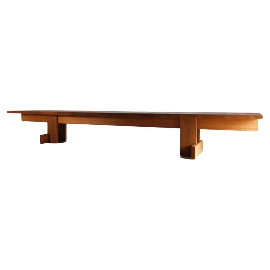 XXIe siècle et contemporain Table de salle à manger en bois brutaliste d'intérieur/extérieur de 16'-5