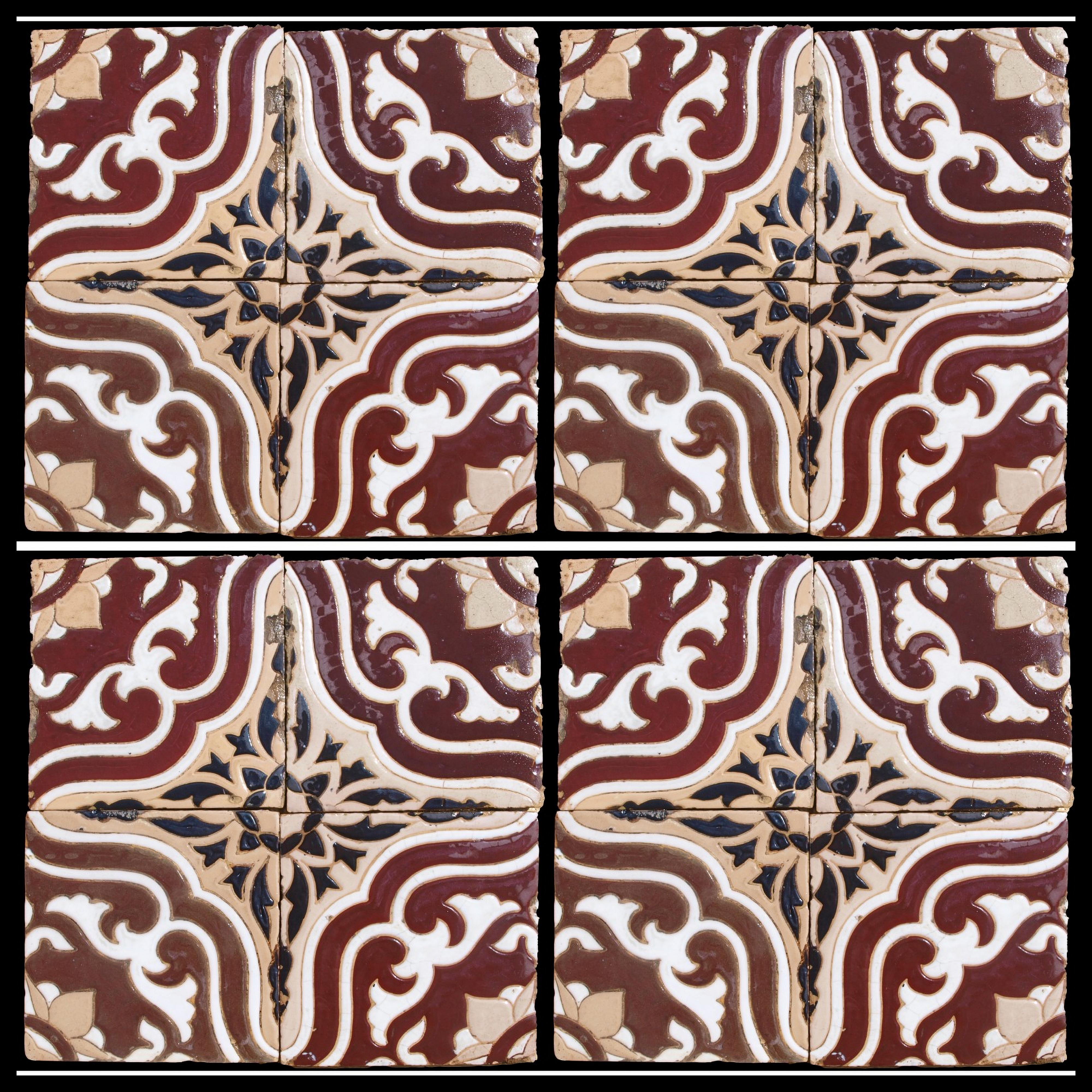 16 ANCIENT MAJOLICA TILES FROM THE LIBERTY ERA 1894 / 1910 Art Nouveau

Original white and manganese relief tile.
Relief tile.

AVAILABILITY OF 329 TILES

HEIGHT 80 cm
WIDTH 80 cm
THICKNESS 1.7 cm
WEIGHT 1.3 Kg
HISTORICAL PERIOD 1894 / 1910 Art