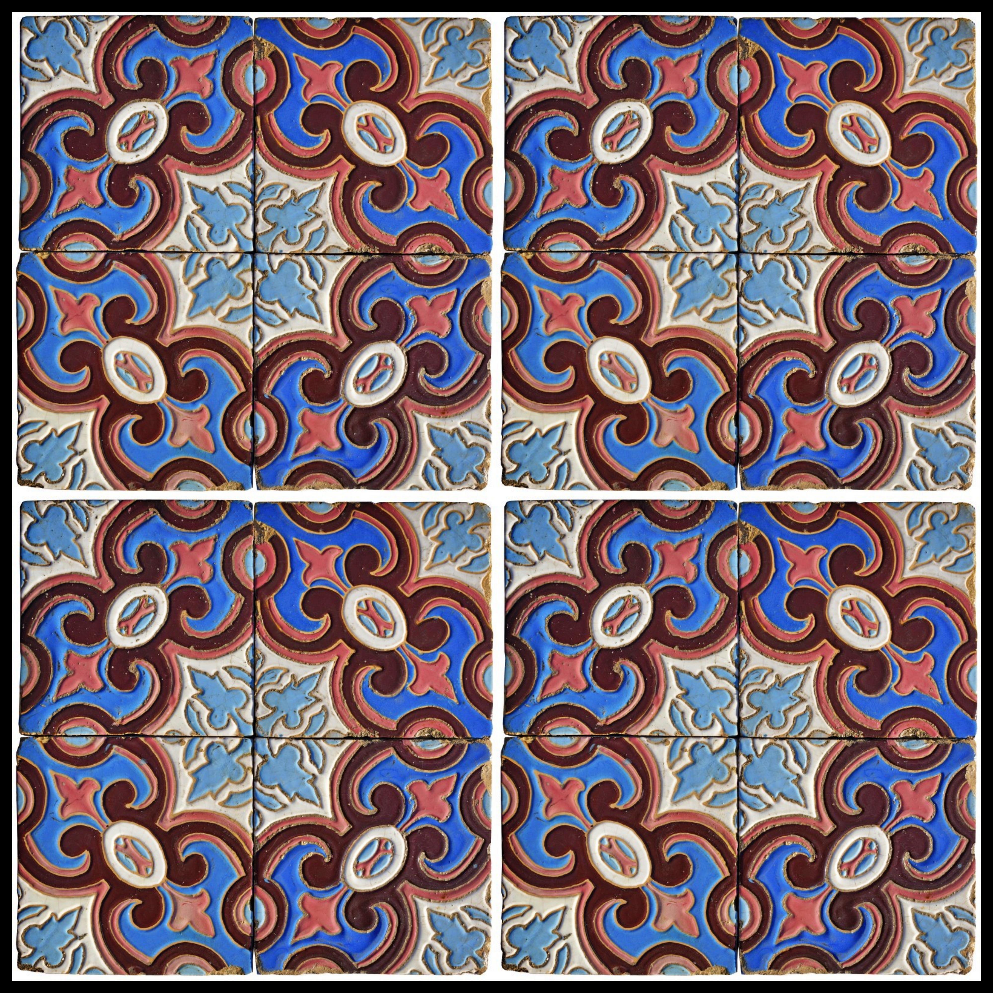 16 ANCIENT MAJOLICA TILES FROM THE LIBERTY ERA 1894 / 1910 Art Nouveau

Original white and manganese relief tile.
Relief tile.

AVAILABILITY OF 142 TILES

HEIGHT 80 cm
WIDTH 80 cm
THICKNESS 1.7 cm
WEIGHT 1.3 Kg
HISTORICAL PERIOD 1894 / 1910 Art