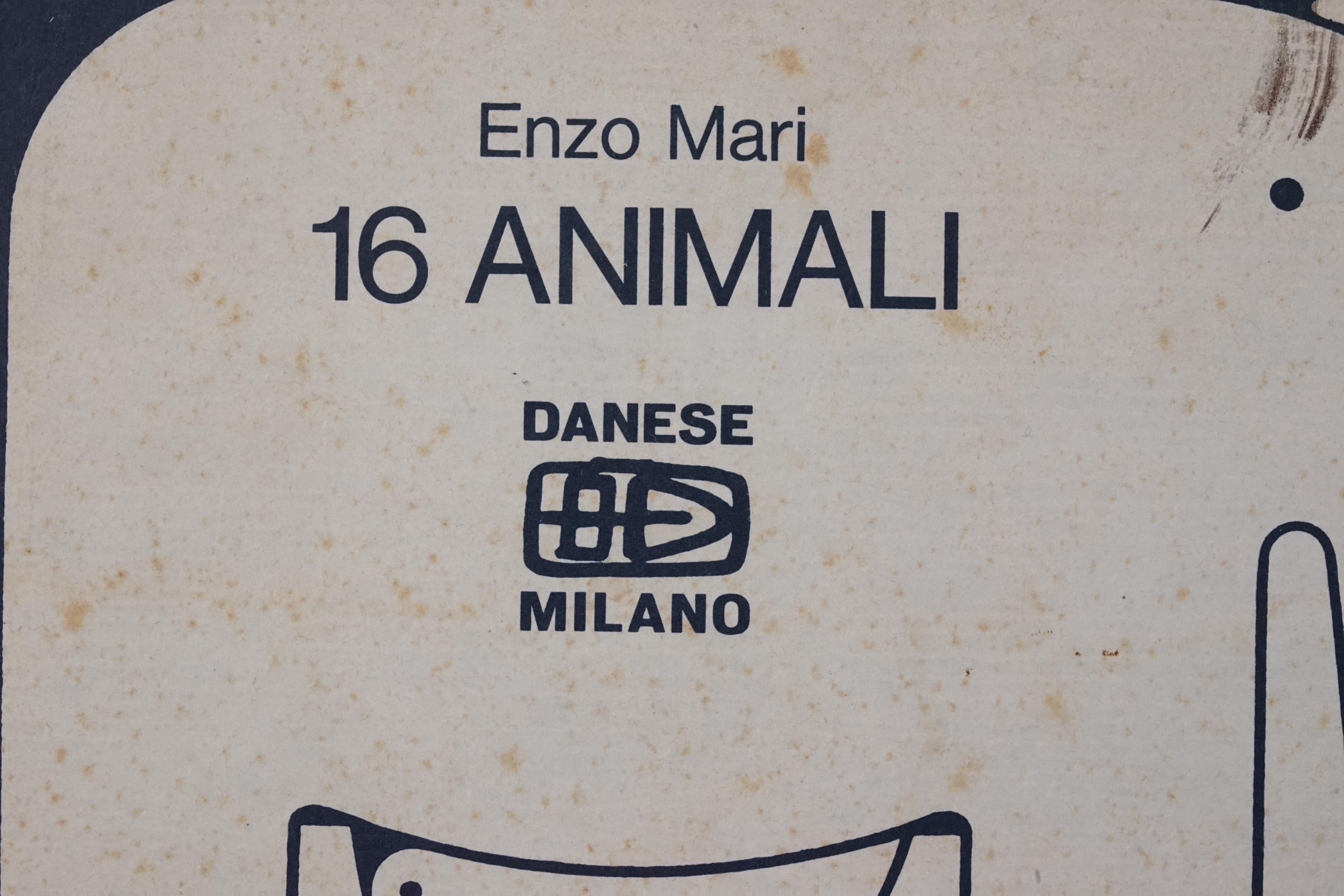 Metà XX secolo 16 Animali  Puzzle vintage di Enzo Mari per Danese Milano, Italia in vendita