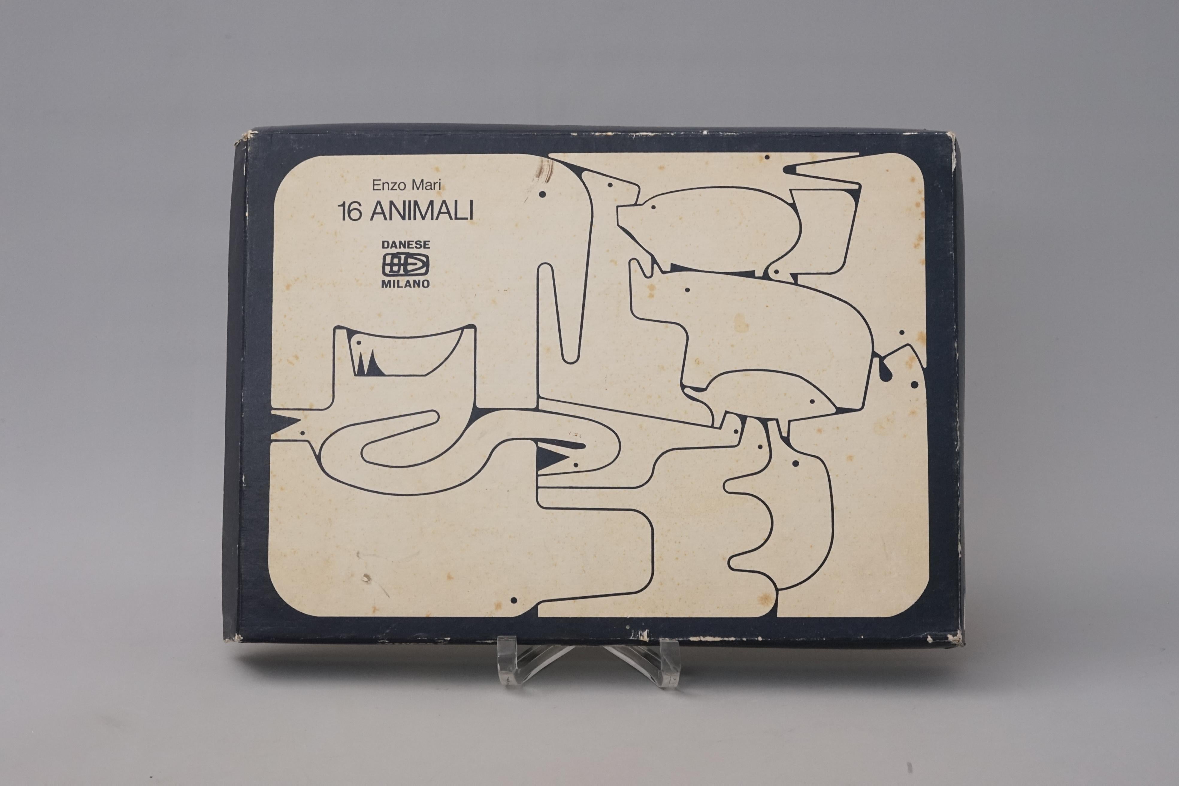 16 Animali  Puzzle vintage di Enzo Mari per Danese Milano, Italia in vendita 1