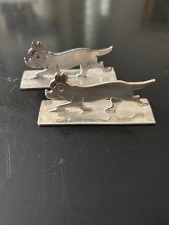 16 Messerhalter aus Silber im Art-Deco-Stil