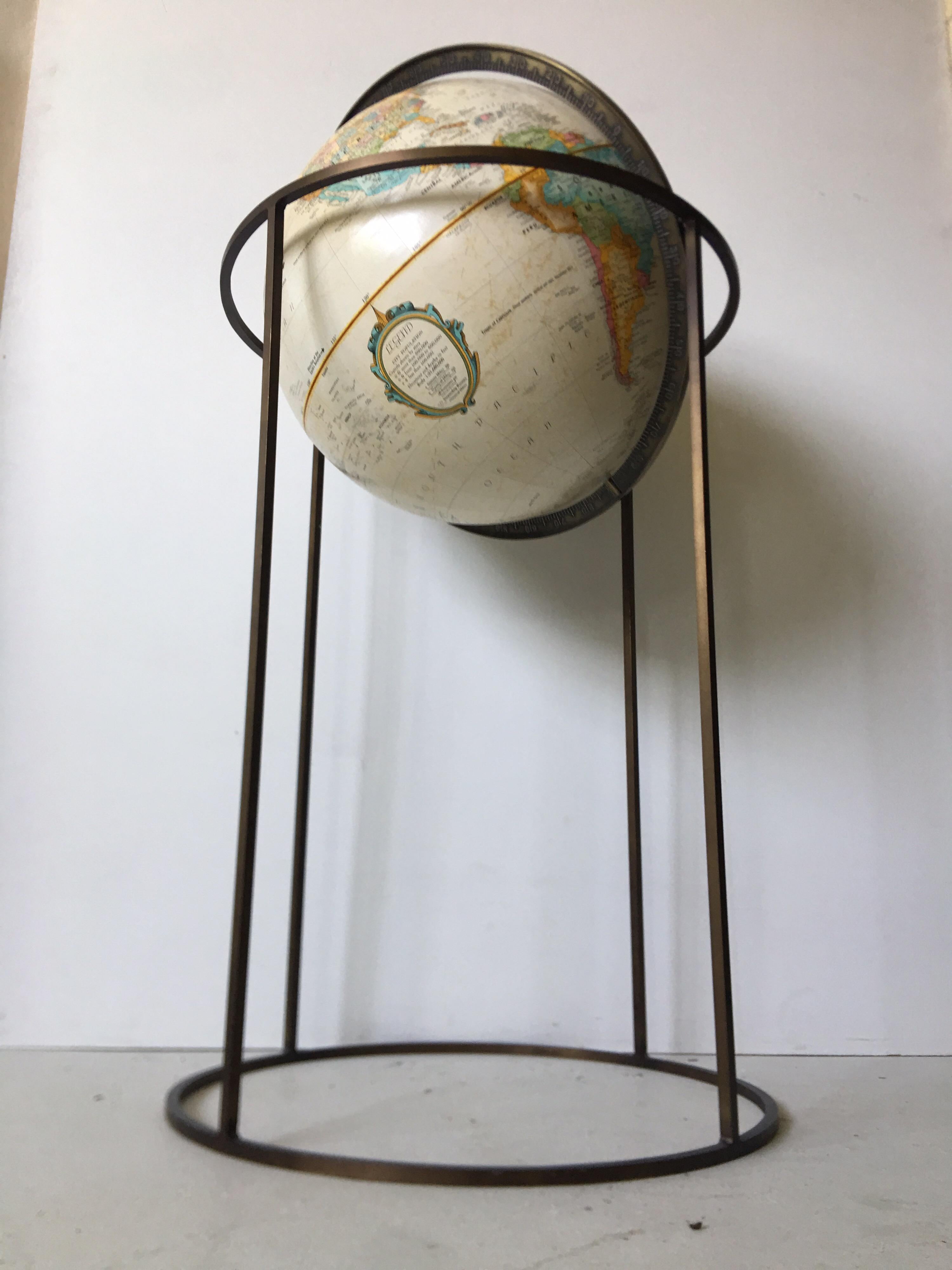 Brass Base Large Modern World Globe 5
