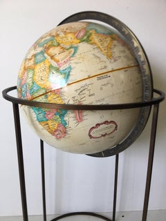 Brass Base Large Modern World Globe