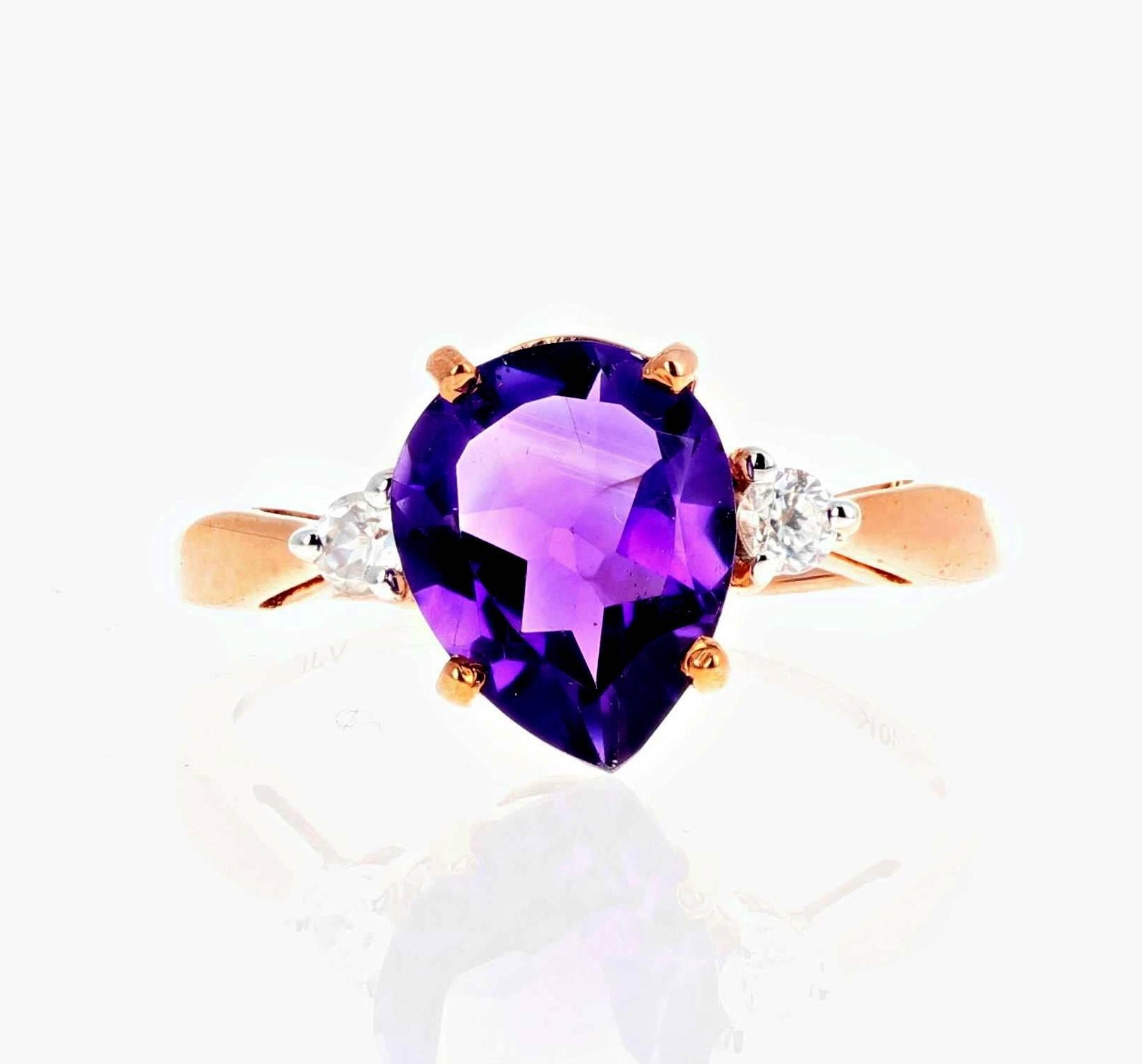 1.6 Carat Amethyst and Diamond Rose Gold Ring 1