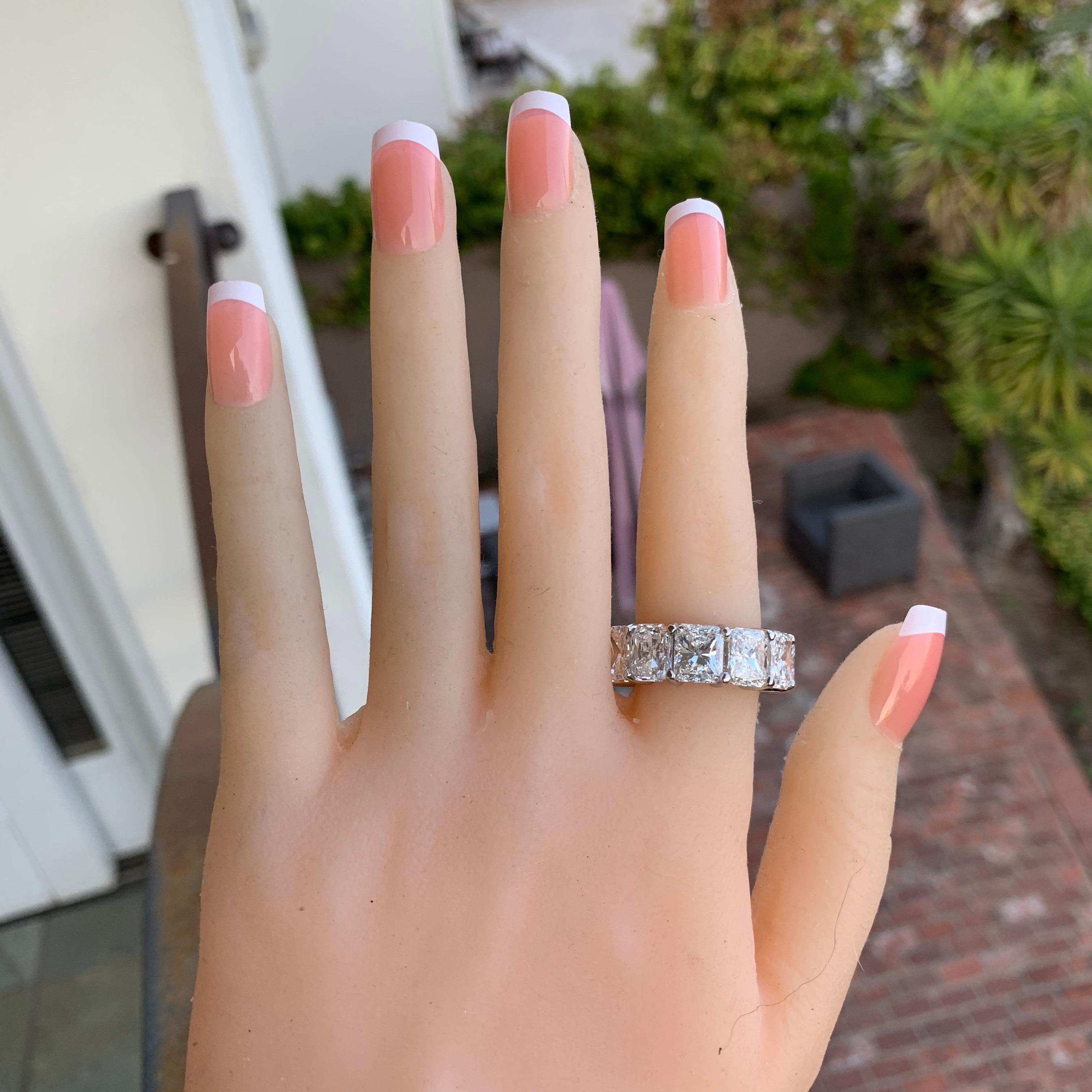 16 Carat Approximate, Radiant Diamond Eternity Ring/Wedding Band, Ben Dannie For Sale 2