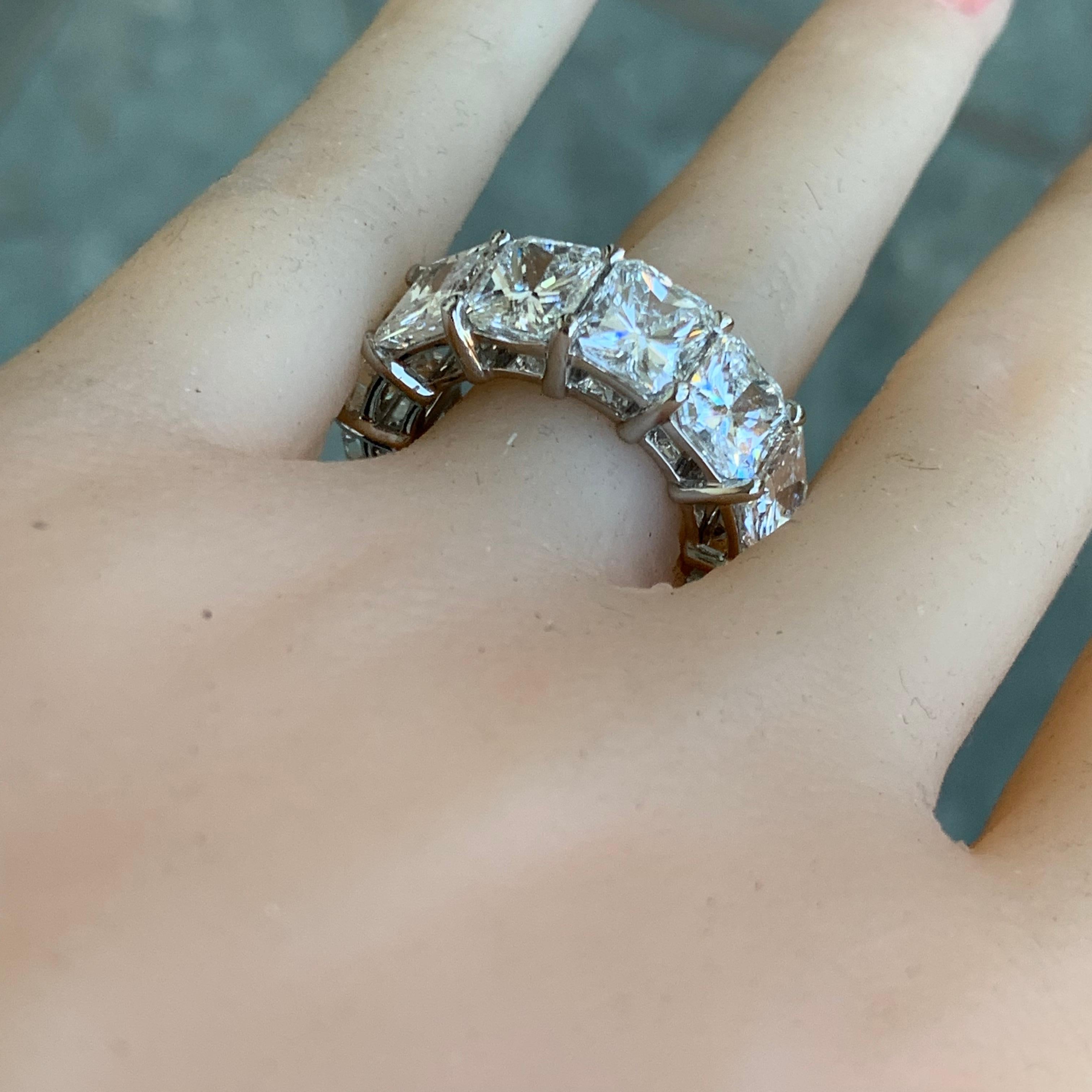 16 Carat Approximate, Radiant Diamond Eternity Ring/Wedding Band, Ben Dannie In New Condition For Sale In West Hollywood, CA
