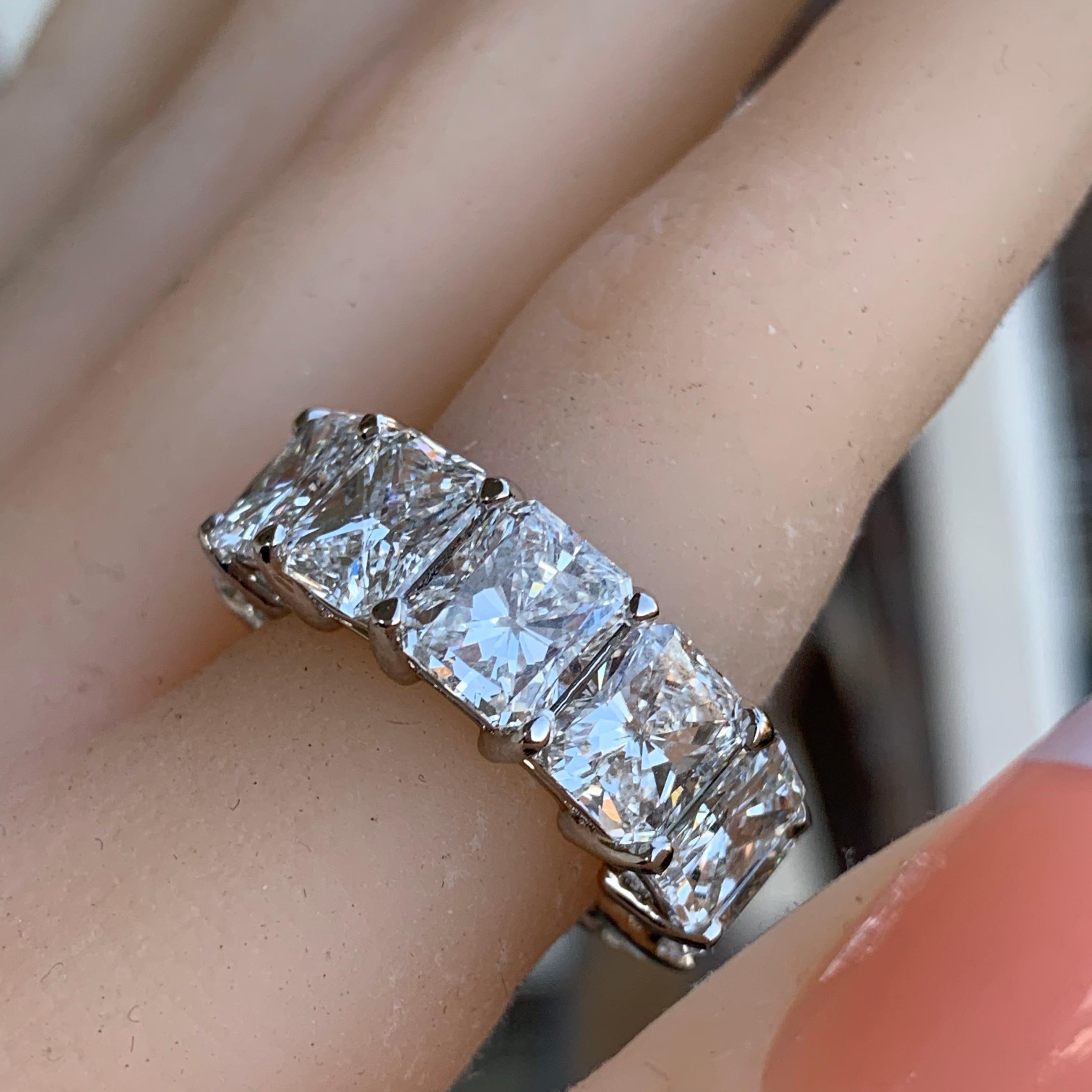 16 Carat Approximate, Radiant Diamond Eternity Ring/Wedding Band, Ben Dannie For Sale 1