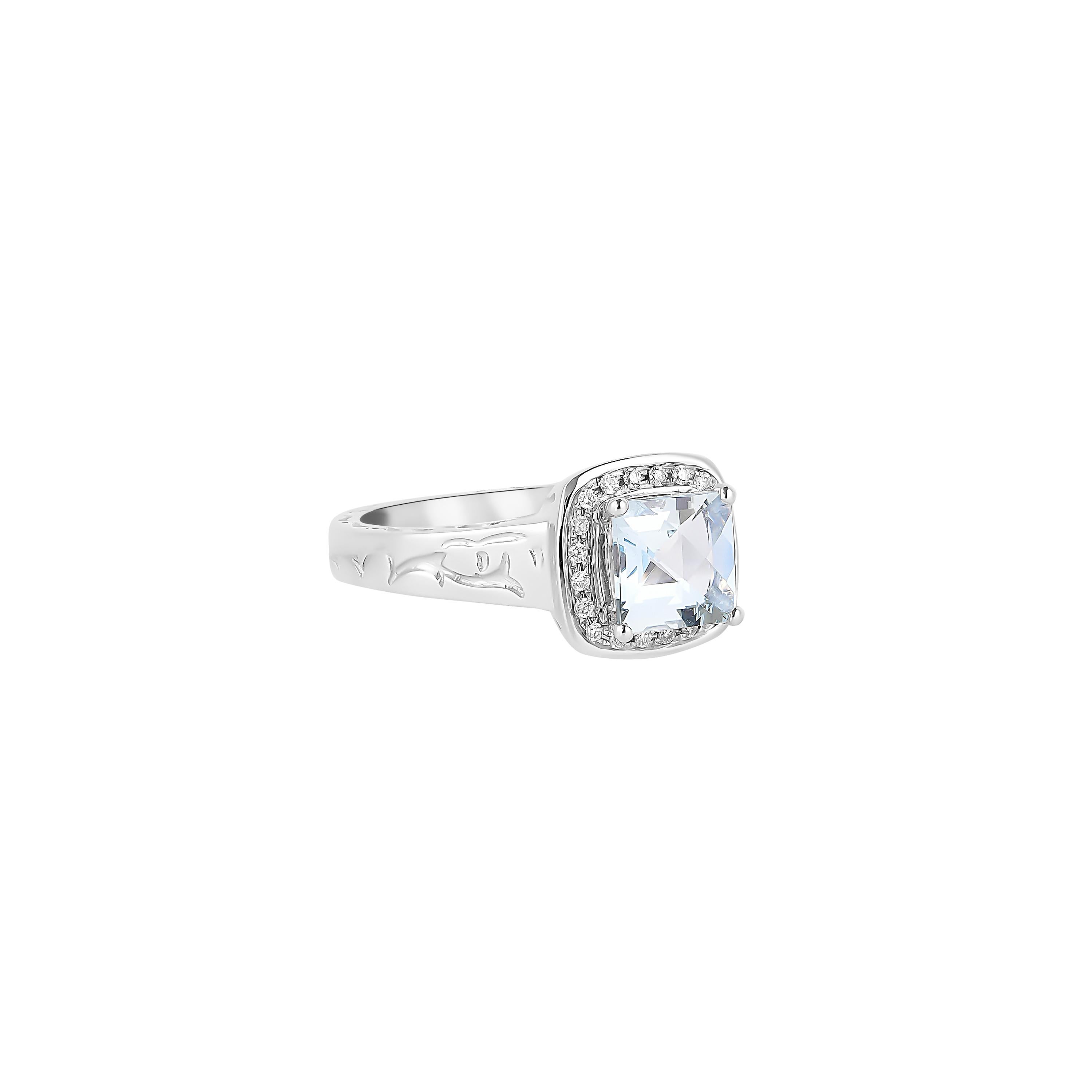 This collection features an array of aquamarines with an icy blue hue that is as cool as it gets! Accented with diamonds these rings are made in white and present a classic yet elegant look. 

Classic aquamarine ring in 14K white gold with diamonds.