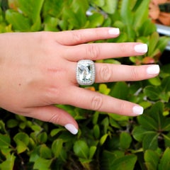 16 Carat Beryl Ring with Diamonds