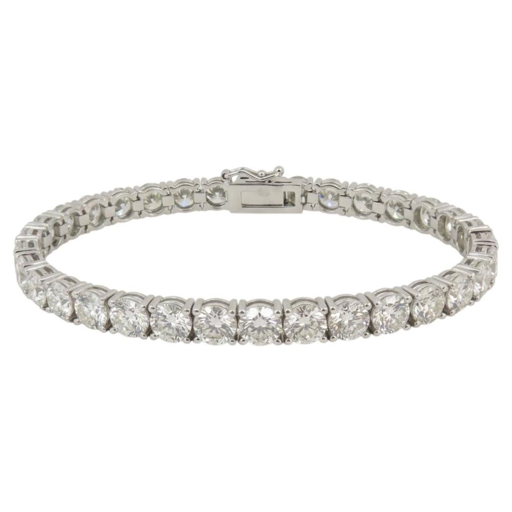 Bracelet tennis en or blanc 18 carats serti de diamants de 16 carats