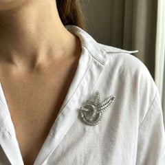 16 Carat Diamond Baguette Marquise Floral Brooch Platinum 900 Vintage