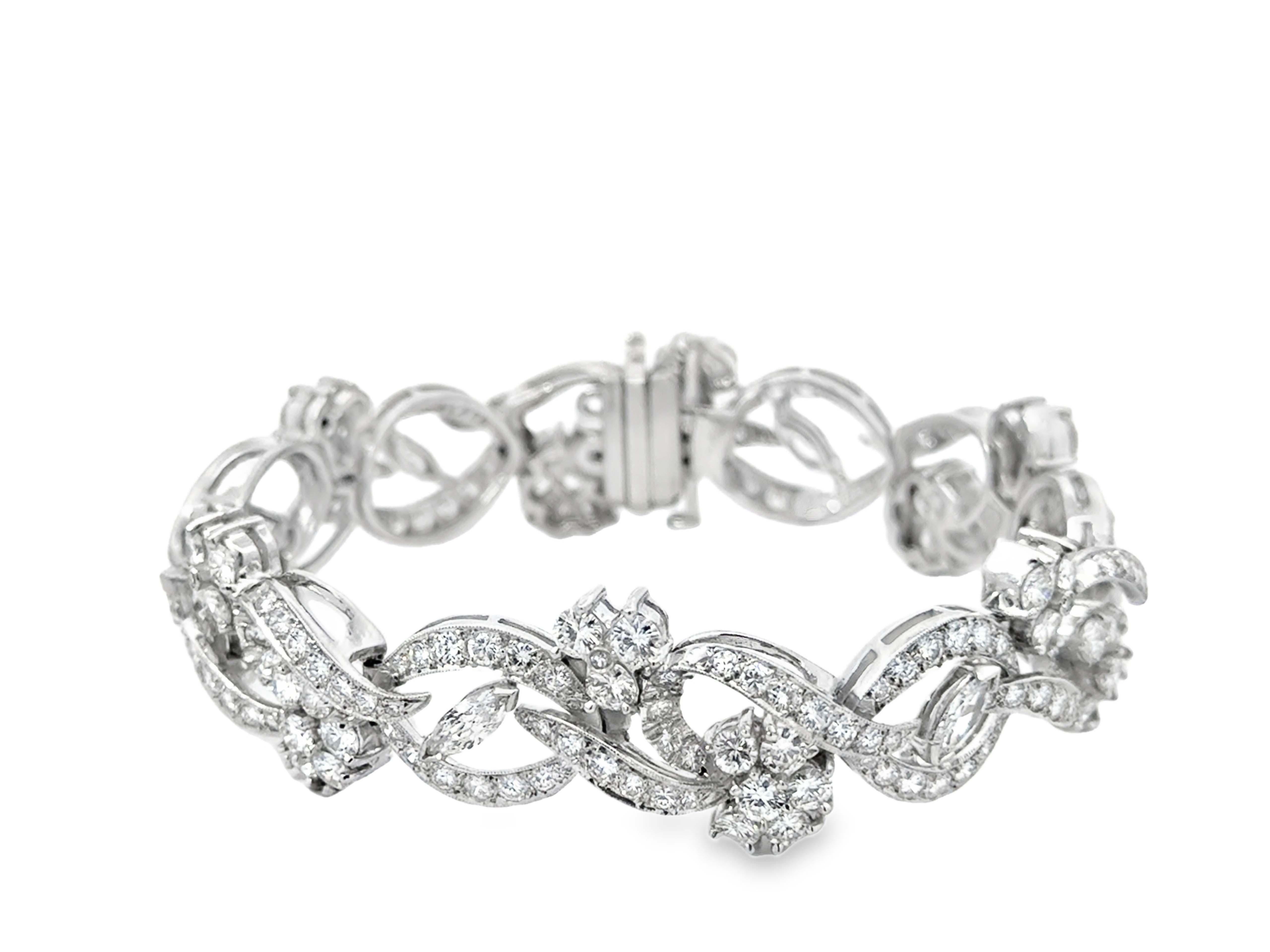 Pulsera de diamantes 16 quilates Platino en venta 4