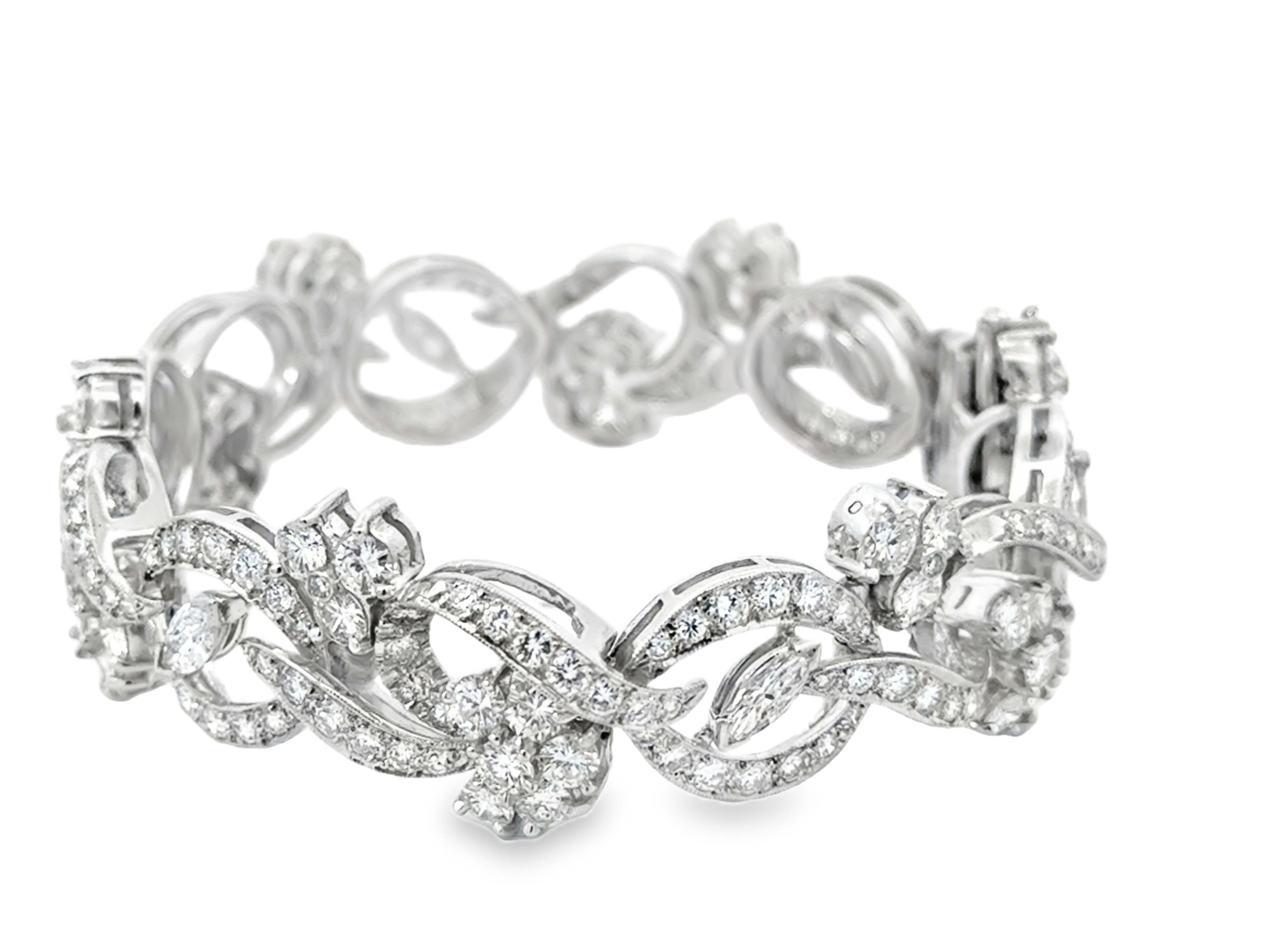 Pulsera de diamantes 16 quilates Platino Moderno en venta