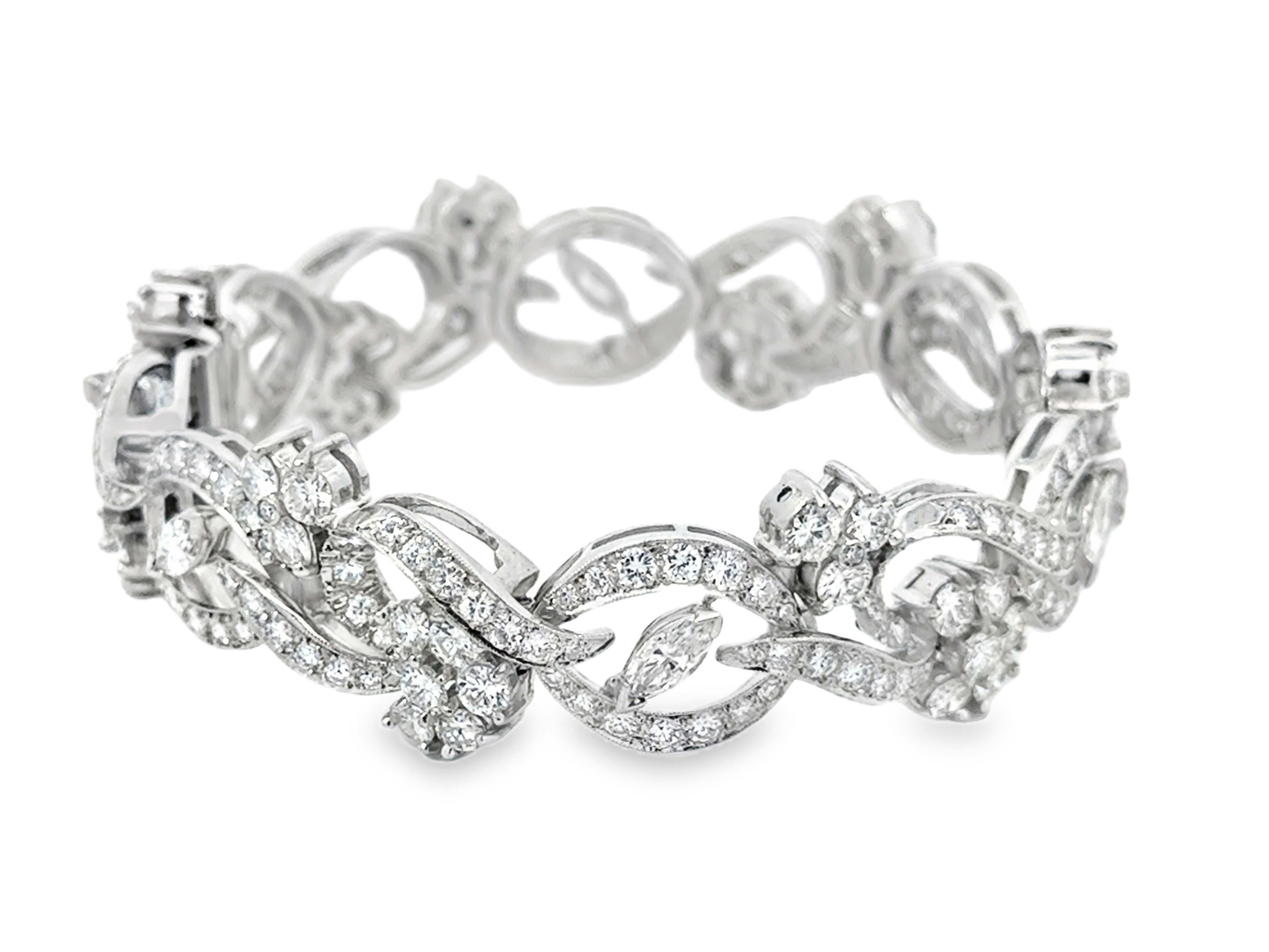 Pulsera de diamantes 16 quilates Platino en venta 1