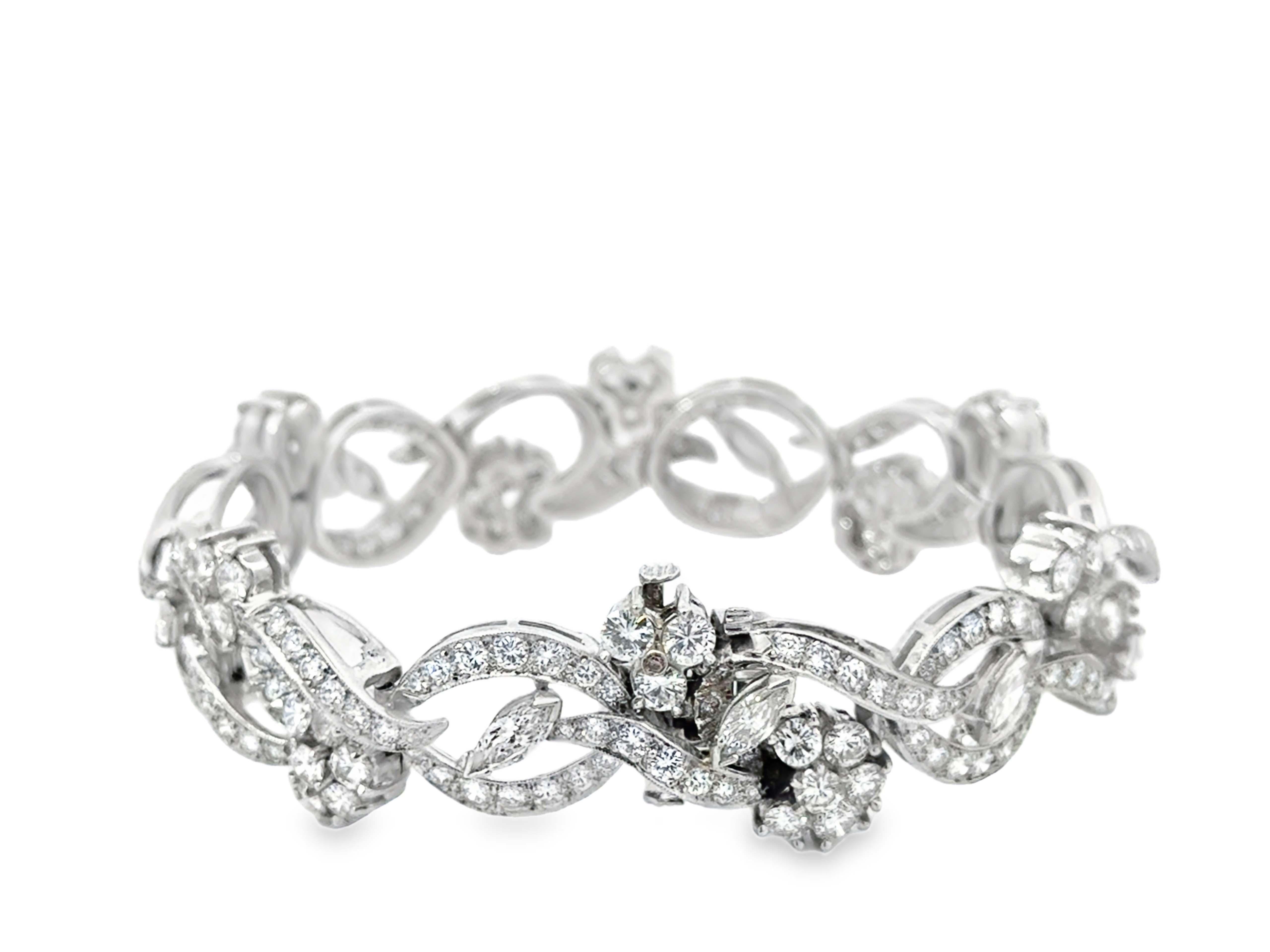 Pulsera de diamantes 16 quilates Platino en venta 2