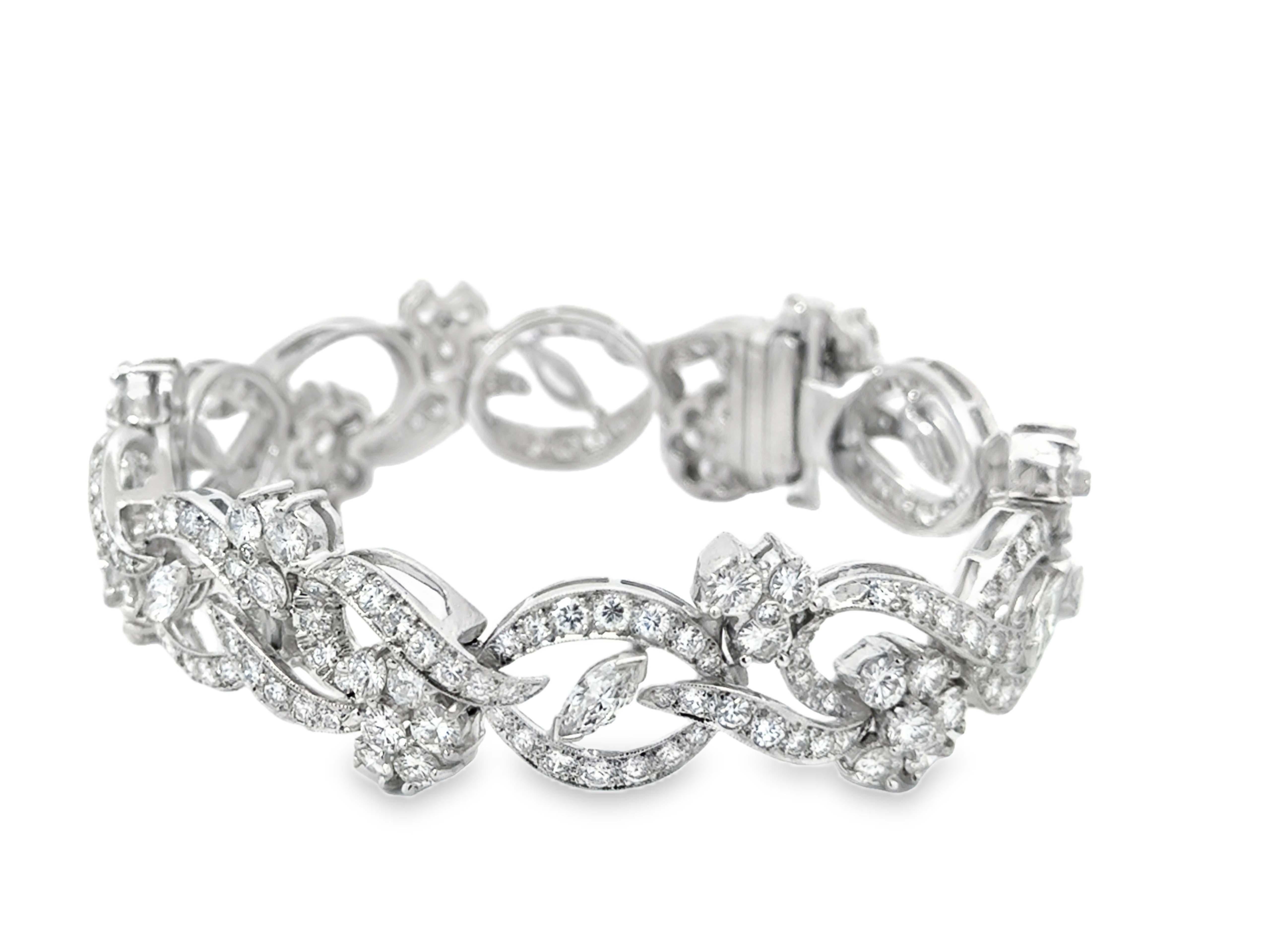 Pulsera de diamantes 16 quilates Platino en venta 3