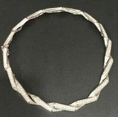 16 Karat Diamant-Halskette 18 Karat Weißgold Brautdesigner Salvini Estate