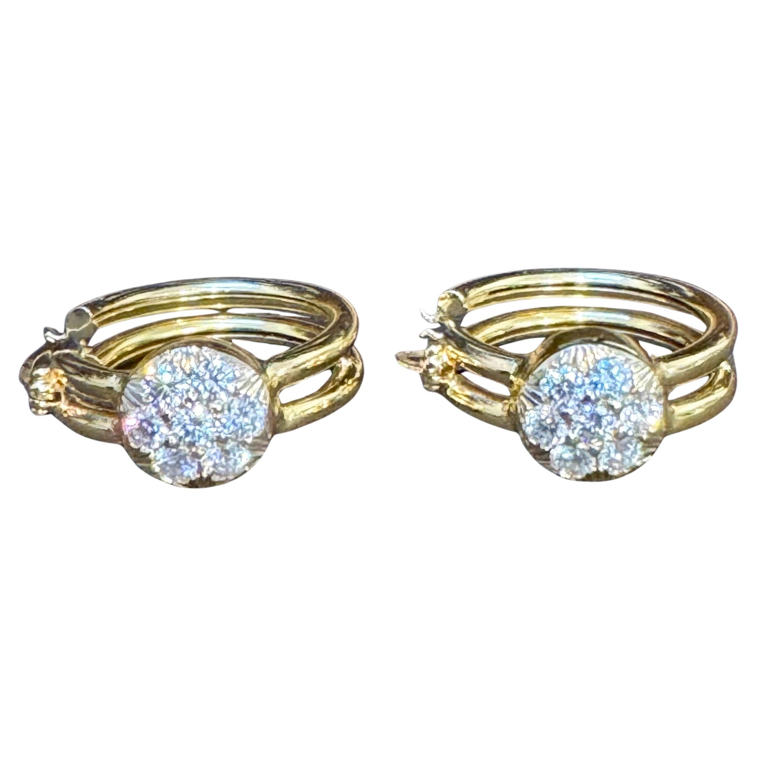 1.6 Carat Diamond VS Quality Hoop Earrings Women , 18 Karat Yellow Gold 8.8 Gm For Sale