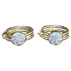 1.6 Carat Diamond VS Quality Hoop Earrings Women , 18 Karat Yellow Gold 8.8 Gm