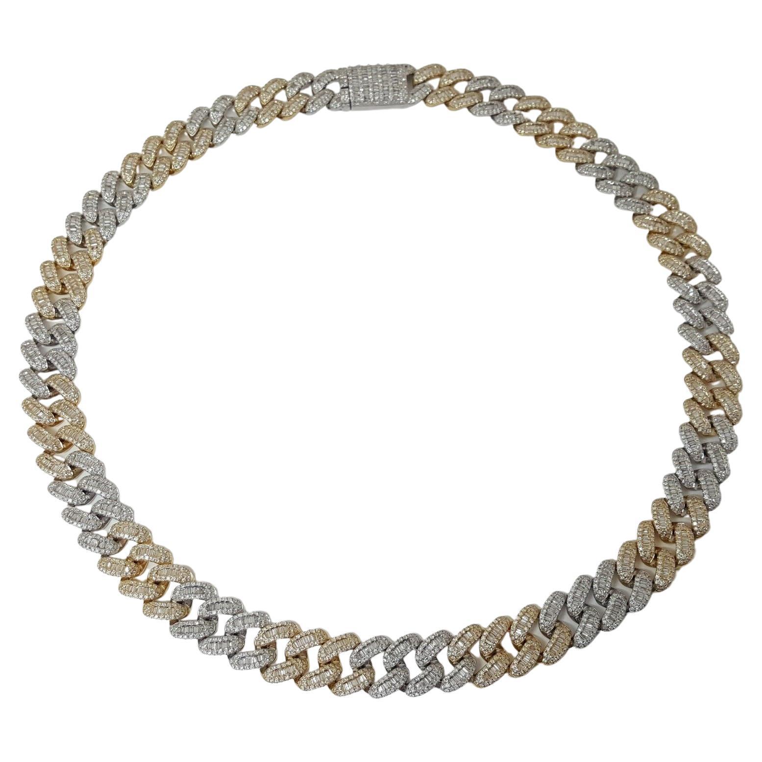 White and Yellow Gold Necklace Reversible to Yellow Gold Necklace For Sale at 1stDibs
