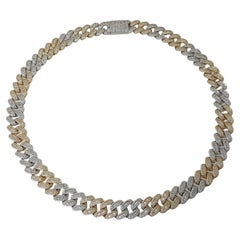 16 Carat Diamond White and Yellow Gold Necklace