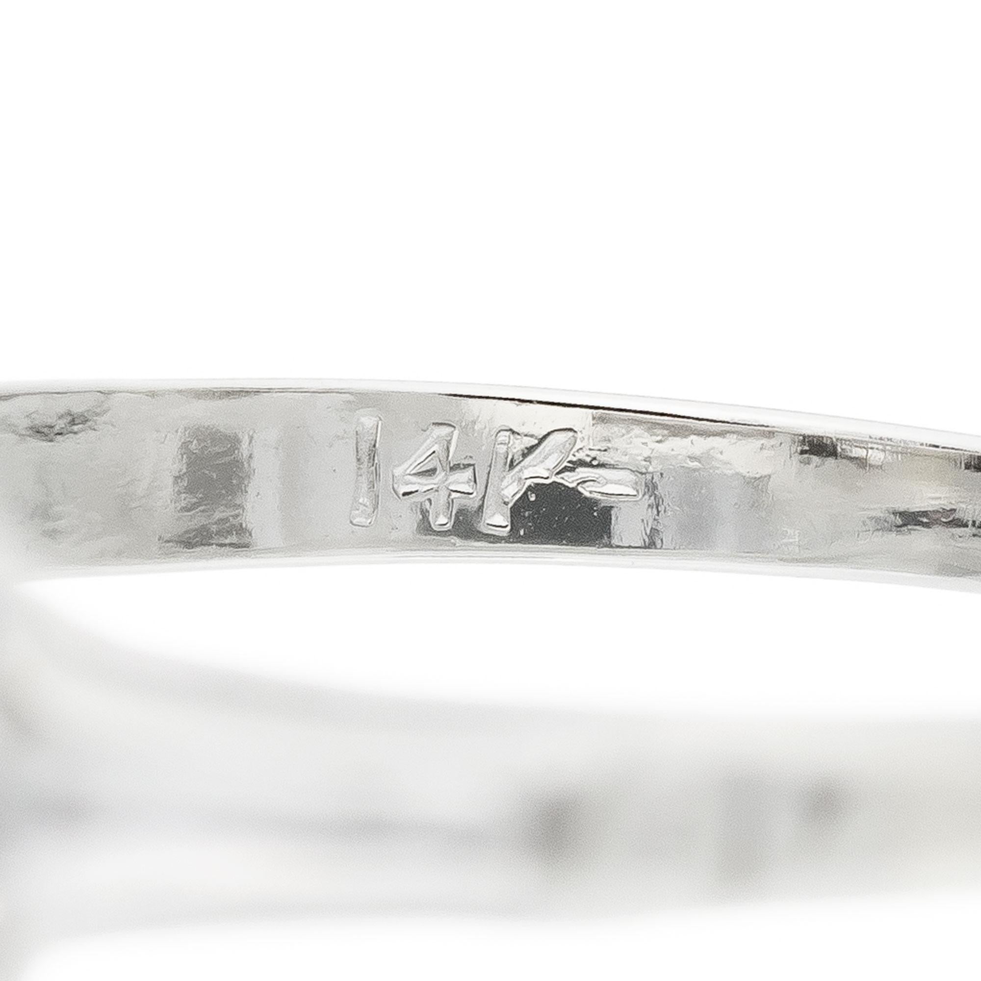 Women's .16 Carat Diamond White Gold Art Deco Engagement Ring For Sale