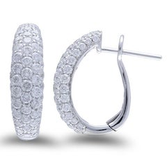 1.6 Carat Diamonds in 14K White Gold Hoops and Huggies Earrings