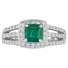 1.6 Carat Emerald-cut Statement 14K White Gold Elegant Sparkle Signature