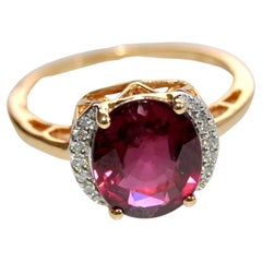 1.6 Carat Halo Ruby Diamond Engagement Ring, Art Deco Ruby Diamond Wedding Ring