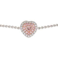 .16 Carat Heart Shaped Pink Diamond Bracelet