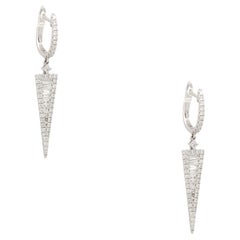1.6 Carat Multi-Shape Diamond V-Drop Earrings 18 Karat In Stock