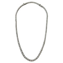 Collana Riviera con diamanti naturali da 16 carati in oro bianco 14k