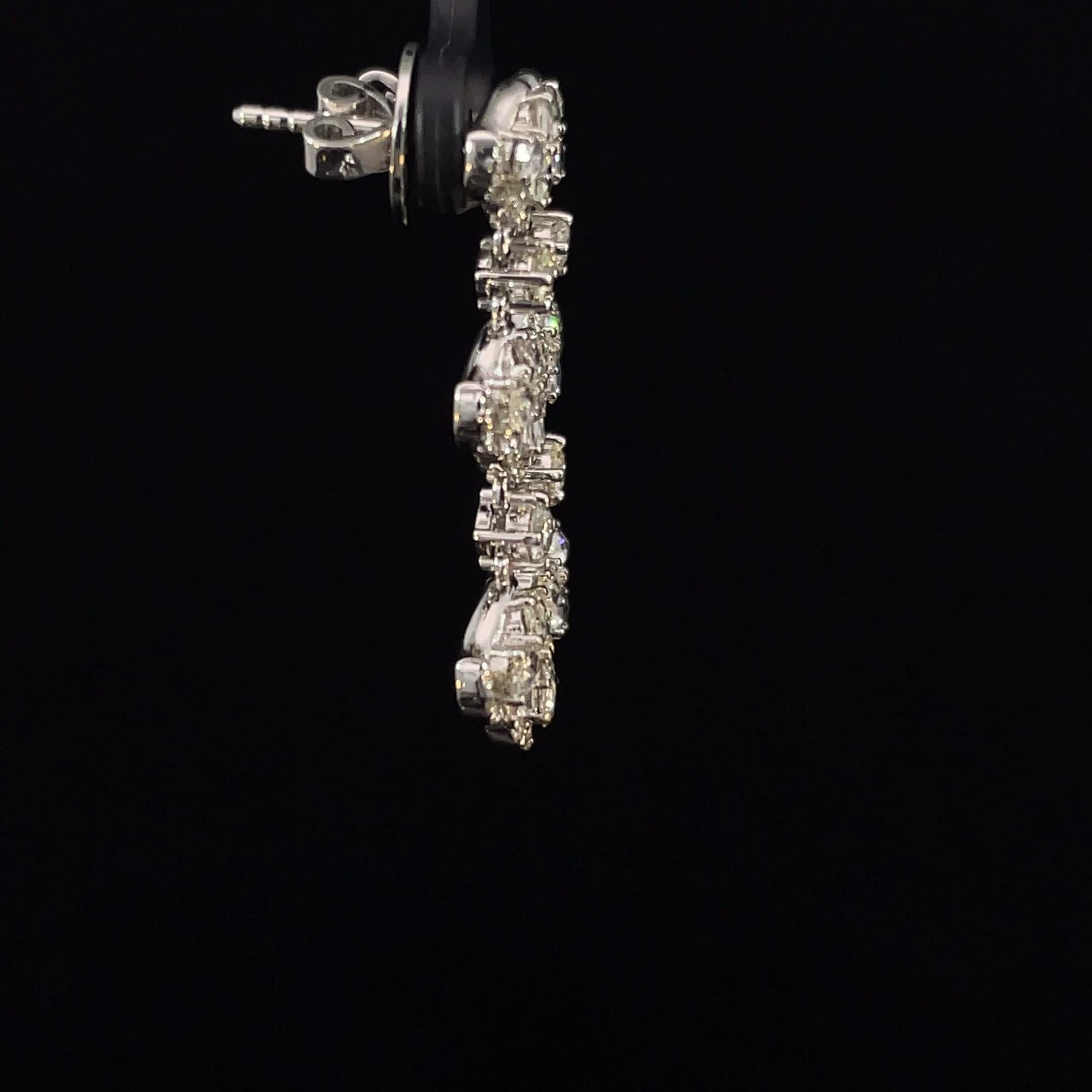 1.6 Carat Rose Cut Tulip 18K Gold Drops Earring en vente 1