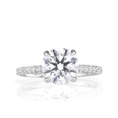 1.6 Carat Round Brilliant Diamond Ring Brilliant White 14K Gold Classic Charm