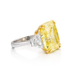 16 Carat Round Brilliant Statement Fancy intense Yellow 14K White Gold