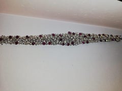 16 Carat Round Marquise Diamond Ruby Bracelet 100% Handmade in Italy