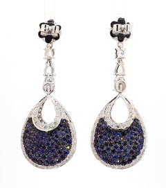 16 Carat Ruby and 4.42 Carat Diamond Double Color 18K Gold Earrings