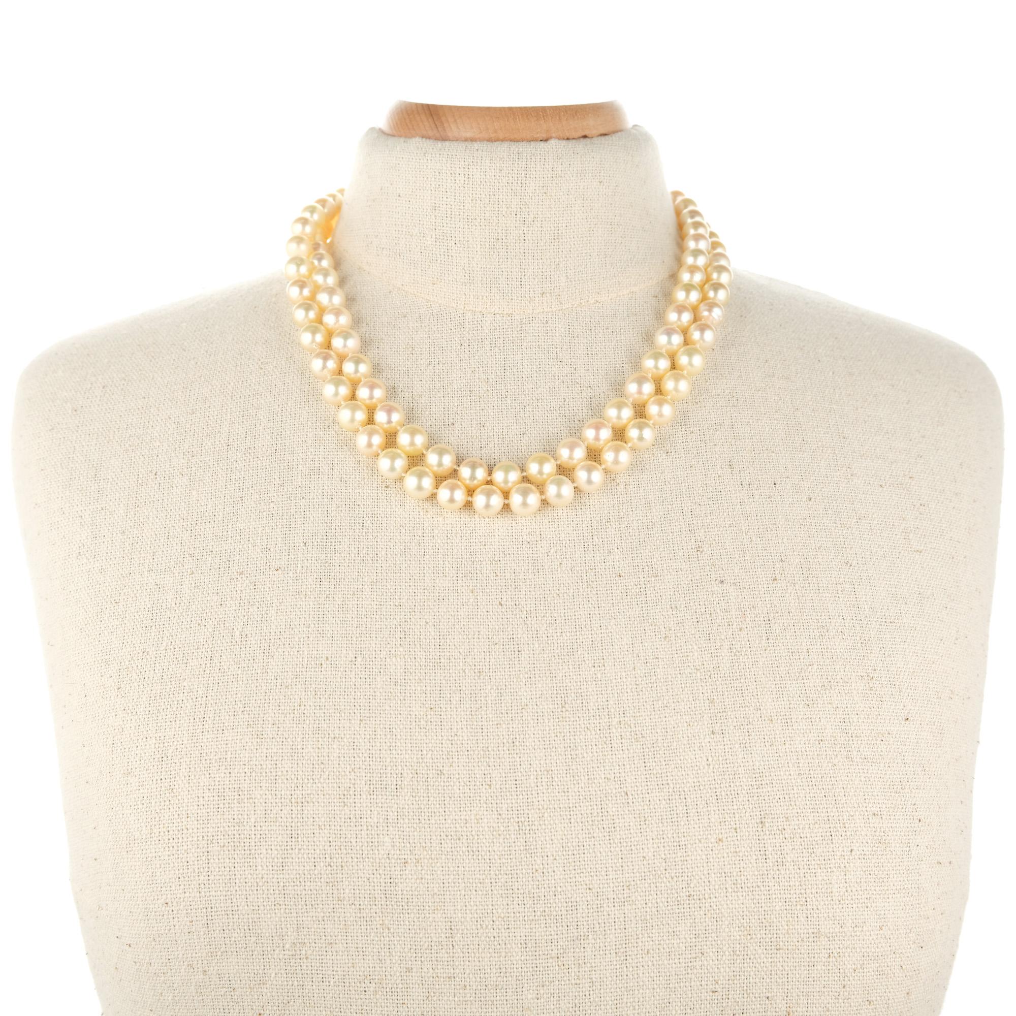 .16 Carat Ruby Diamond Yellow Gold Cultured Pearl Necklace In Excellent Condition In Stamford, CT