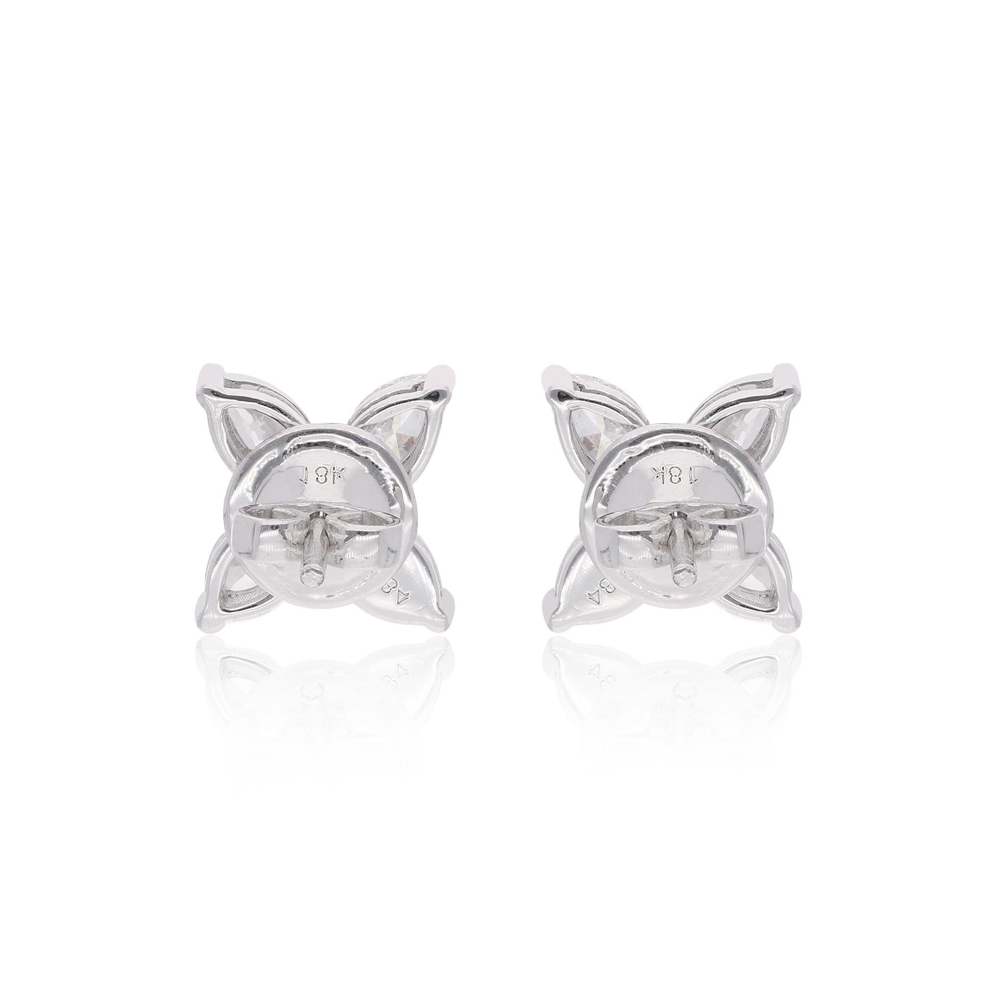 1,6 Karat SI Reinheit HI Farbe Marquise Diamant-Ohrstecker 18 Karat Weißgold im Zustand „Neu“ im Angebot in Diera, Dubai