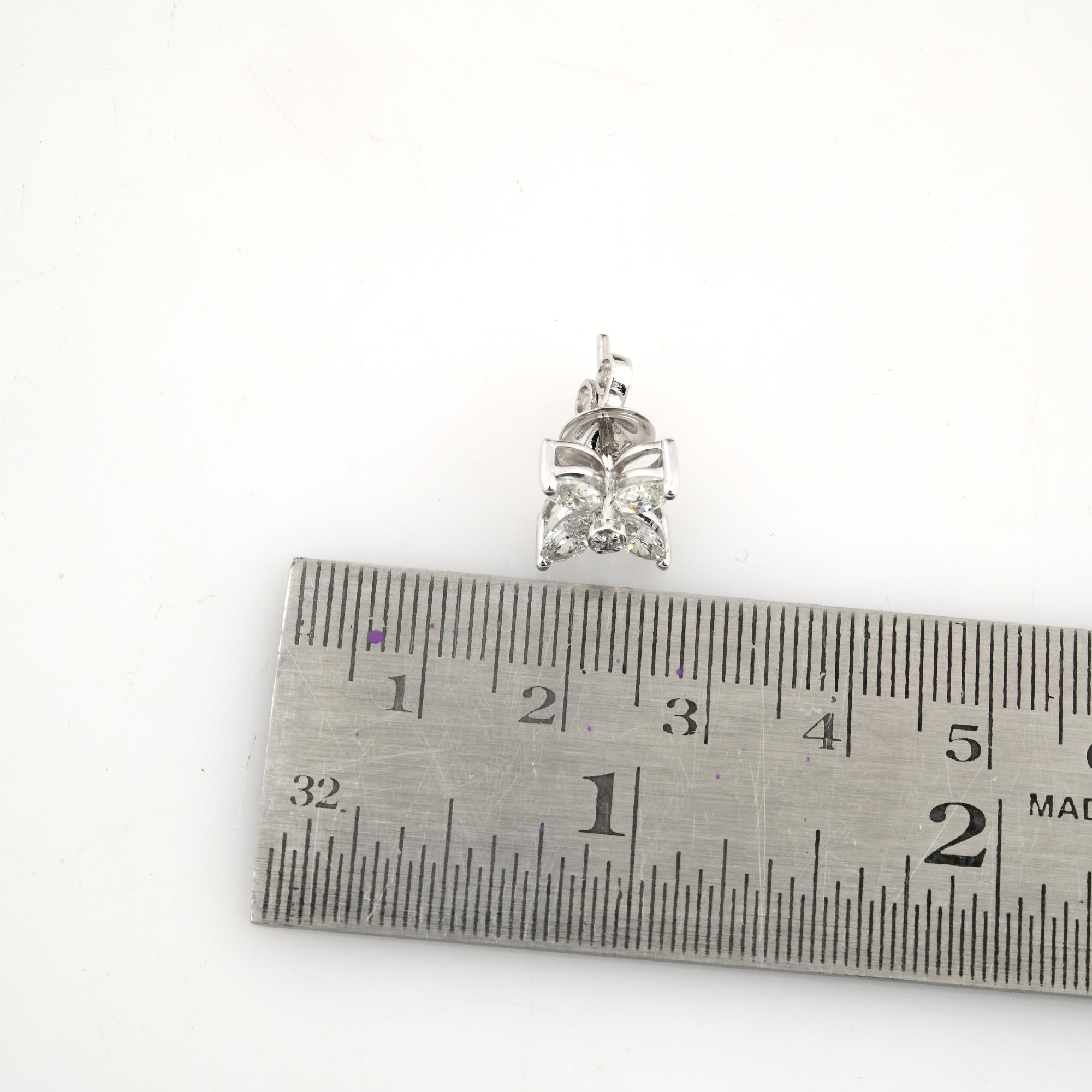1,6 Karat SI Reinheit HI Farbe Marquise Diamant-Ohrstecker 18 Karat Weißgold Damen im Angebot