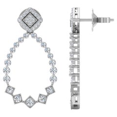 Orecchini di diamanti con taglio brillante rotondo da 1,6 carati SI/H Gioielli in oro bianco 18 carati