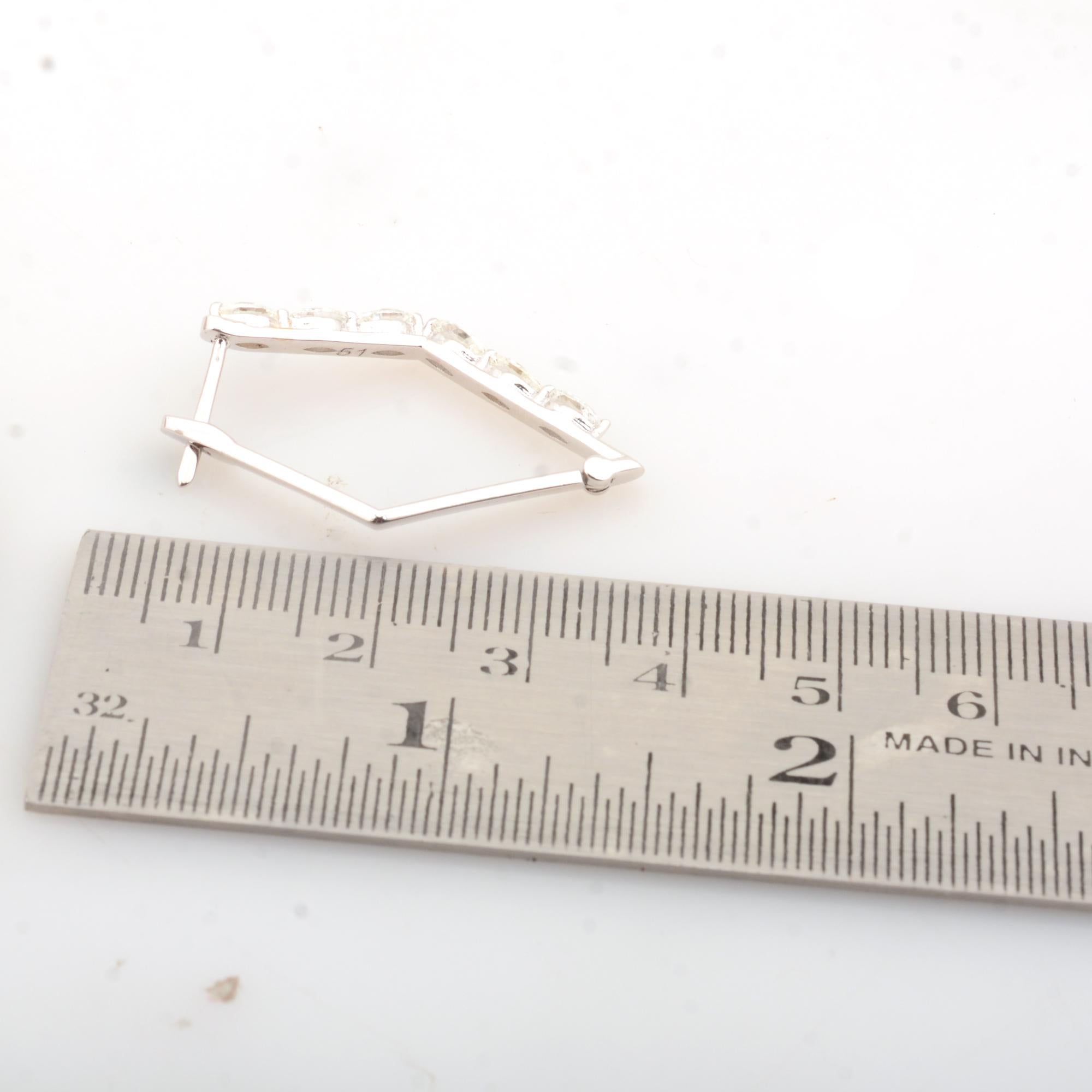 1,6 Karat SI/HI Marquise Diamant-Ohrringe mit feinen quadratischen Creolen aus 18 Karat Weißgold Damen im Angebot