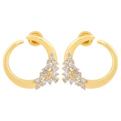 1.6 Carat SI/HI Marquise Pear Diamond Hoop Earrings 18 Karat Yellow Gold Jewelry