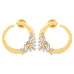 1.6 Carat SI/HI Marquise Pear Diamond Hoop Earrings 18 Karat Yellow Gold Jewelry
