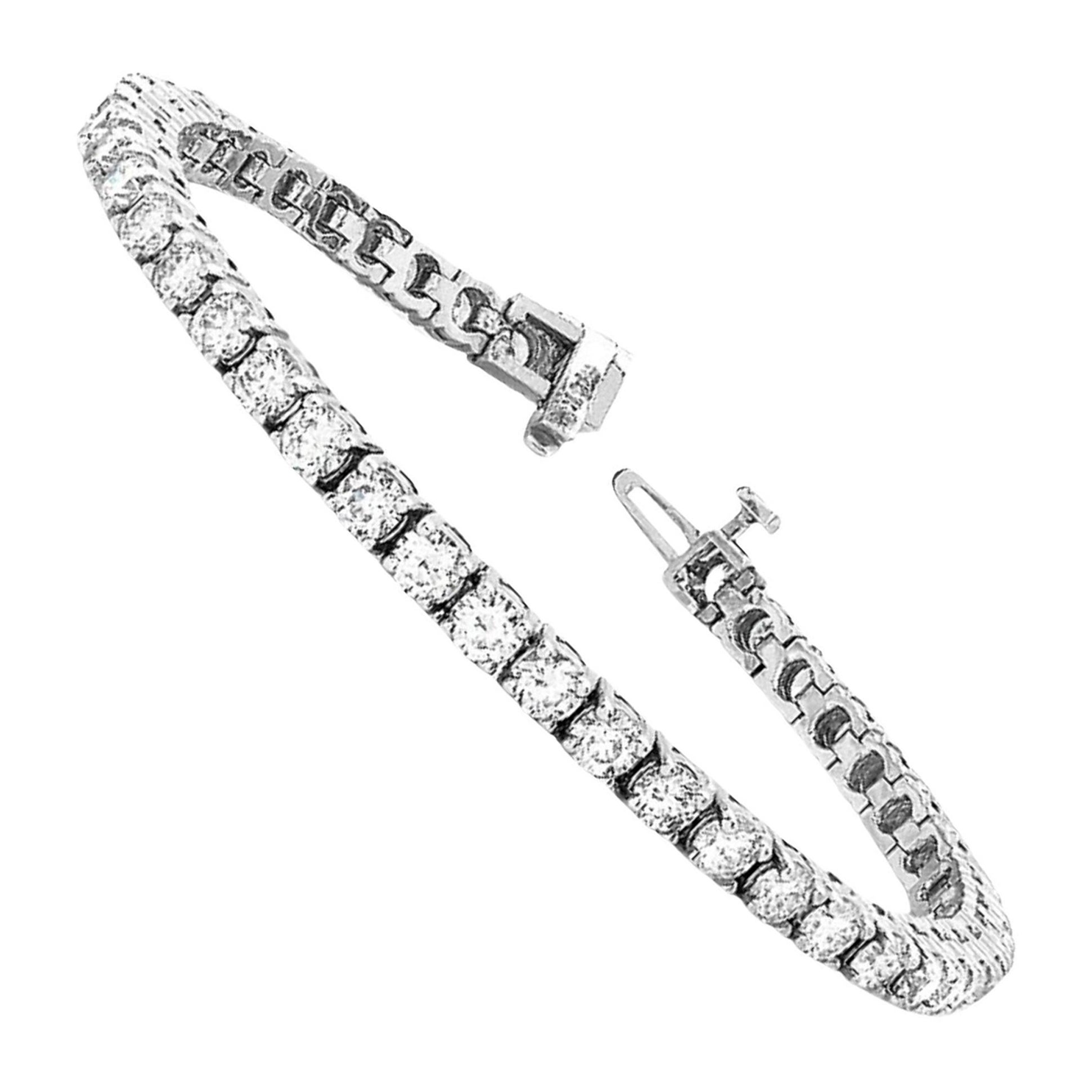 16 Carat Tennis Round Cut Tennis Bracelet For Sale