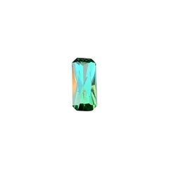1.6 Carats Bluish Green Tourmaline Emerald Cut  Faceted Gemstones for Jewelry