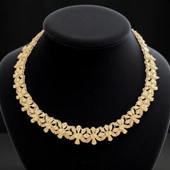 Collier Riviera en or blanc 14 carats F/VS1 avec poires et diamants marquises