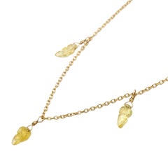 16" Carved Yellow Sapphire Necklace in 18 Karat Yellow Gold