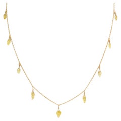 16" Carved Yellow Sapphire Necklace in 18 Karat Yellow Gold